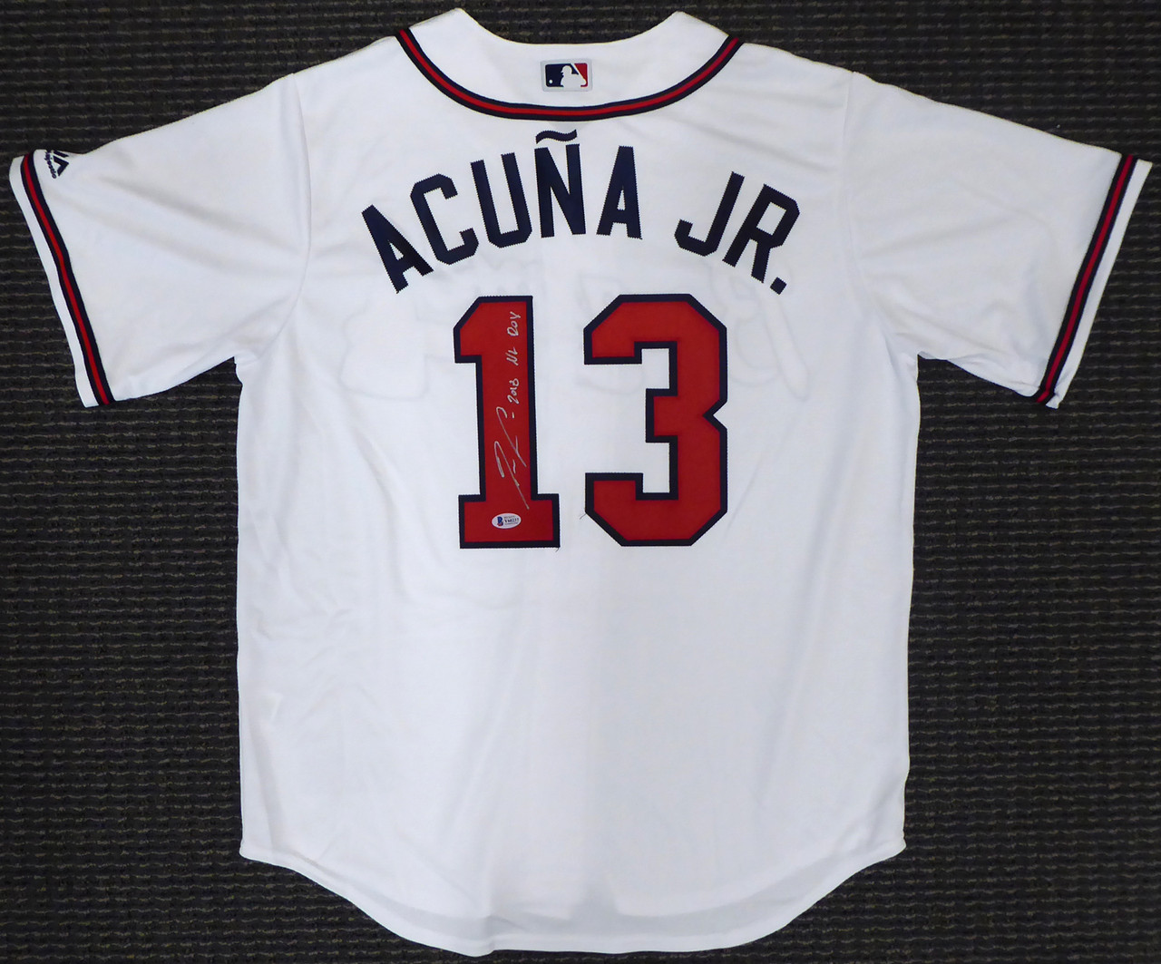 Autographed Atlanta Braves Ronald Acuna Jr. Fanatics Authentic White Nike  Replica Jersey