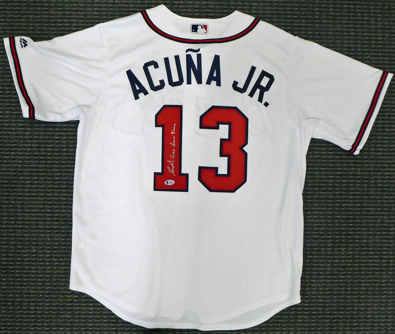 Ronald Acuna Jr. Atlanta Braves MLB Kids 4-7 White Home Cool Base Player  Jersey