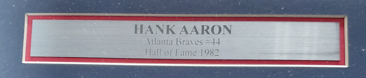 Hank Aaron Autographed Atlanta Braves (White #44) Deluxe Framed