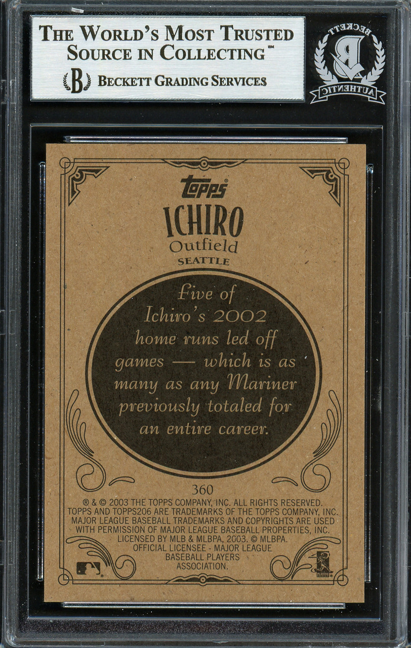 Ichiro Suzuki Autographed 2003 Topps 206 Card #360 Seattle