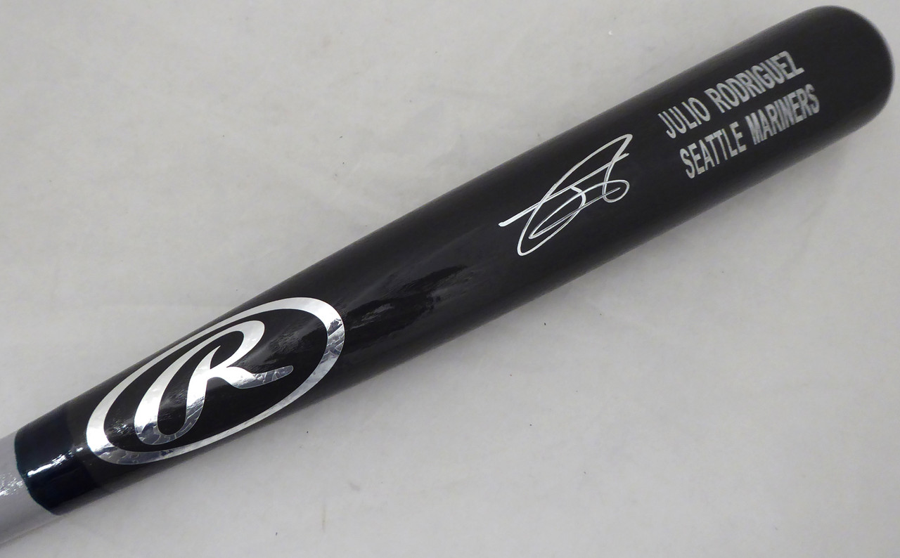 Julio Rodriguez Autographed Black Rawlings Game Model Bat Seattle Mariners  Beckett BAS Stock #192183