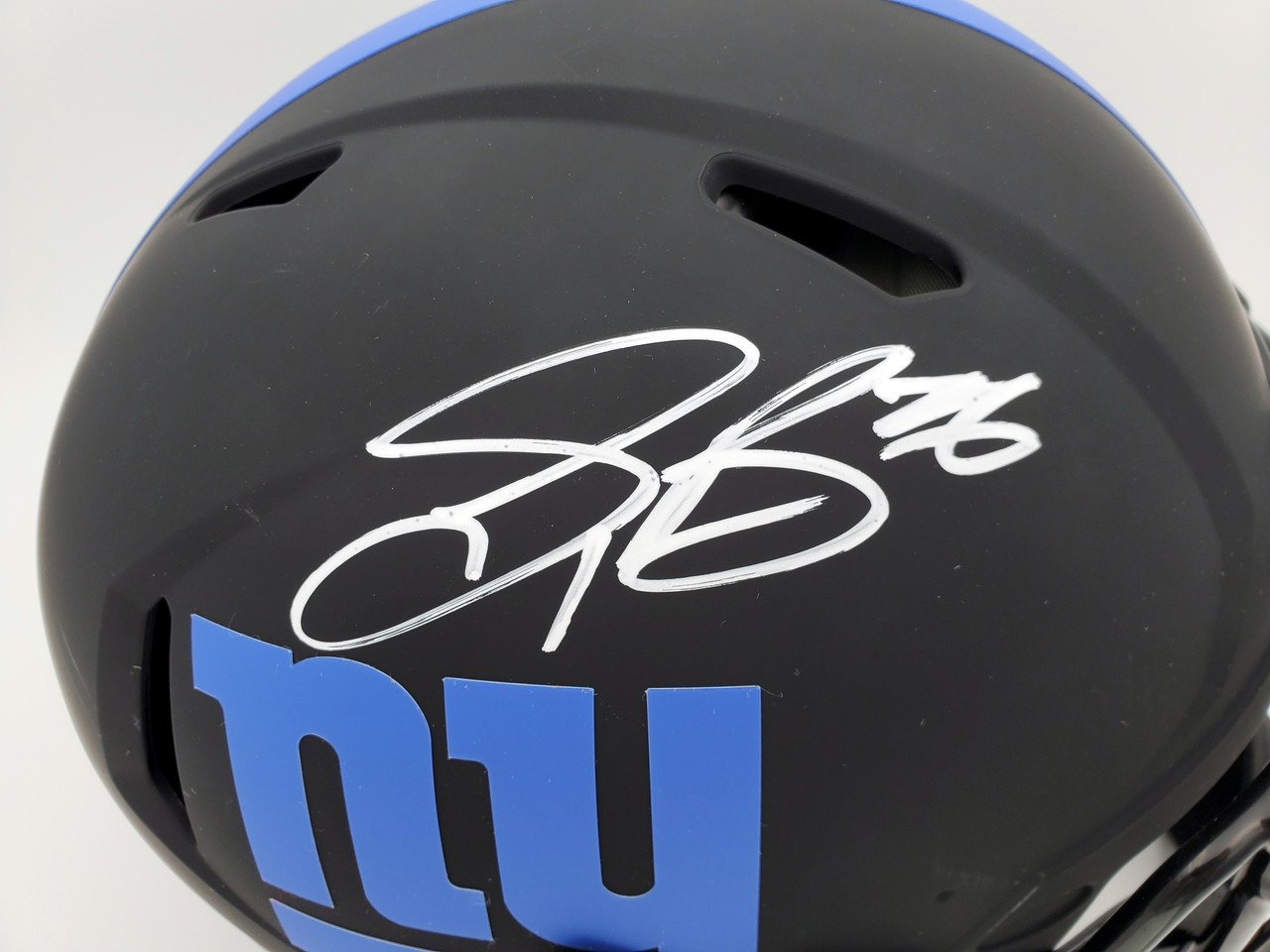 Saquon Barkley Autographed New York Giants Eclipse Black Full Size