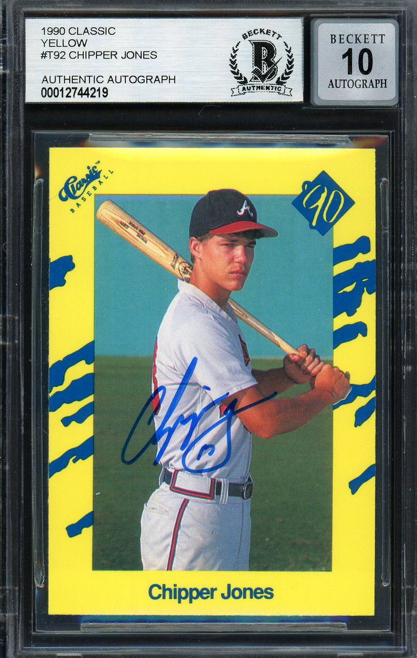 Chipper Jones 1991 slabbed autographed and authenticated Upper Deck Rookie  card - Big Time Bats