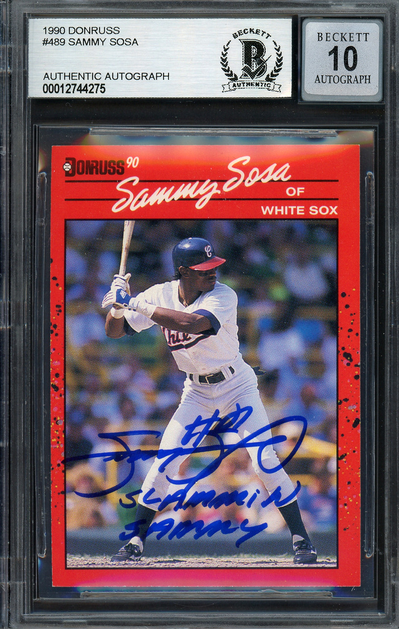 Sammy Sosa Autographed 1990 Donruss Rookie Card #489 Chicago White