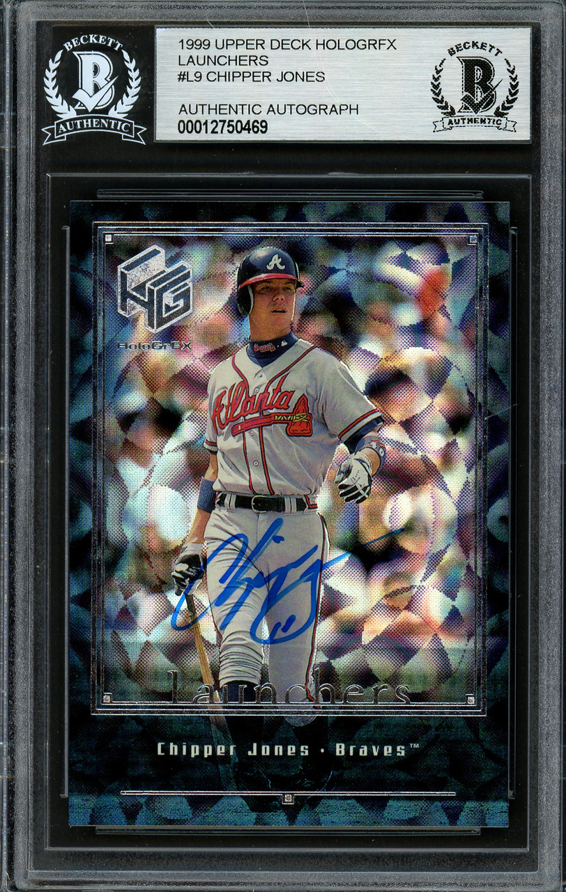 Framed Chipper Jones Atlanta Braves Autographed Navy Mitchell