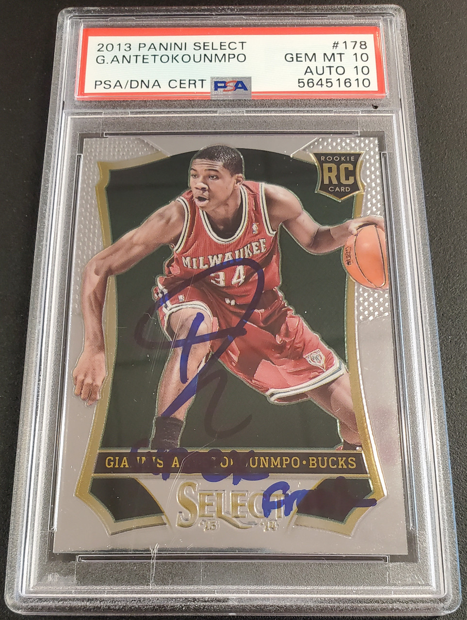 Giannis Antetokounmpo Autographed 2013 Panini Select Rookie Card