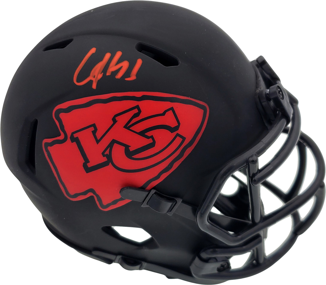 CLYDE EDWARDS-HELAIRE SIGNED KC CHIEFS LUNAR ECLIPSE SPEEDFLEX HELMET  BECKETT