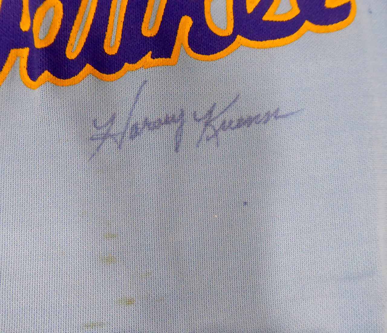 Milwaukee Brewers Harvey Kuenn Autographed Blue Jersey (Stain) PSA