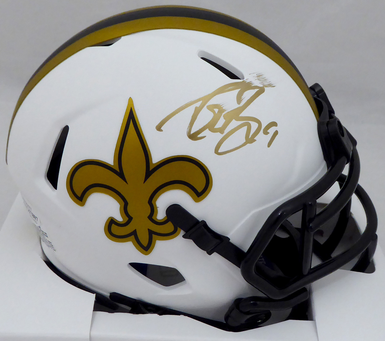 drew brees autographed helmet