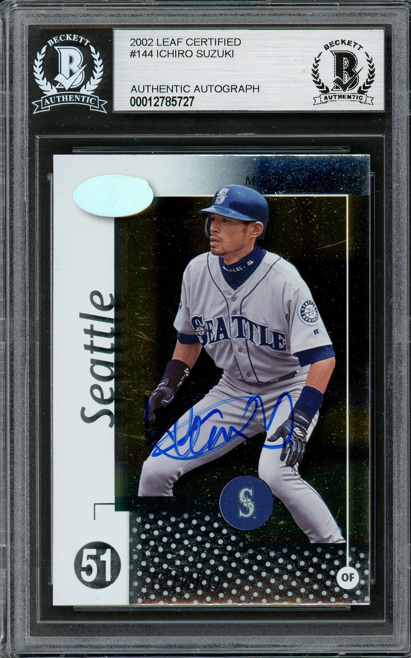 Ichiro Suzuki Autographed 2002 Leaf Certified Card #144 Seattle 