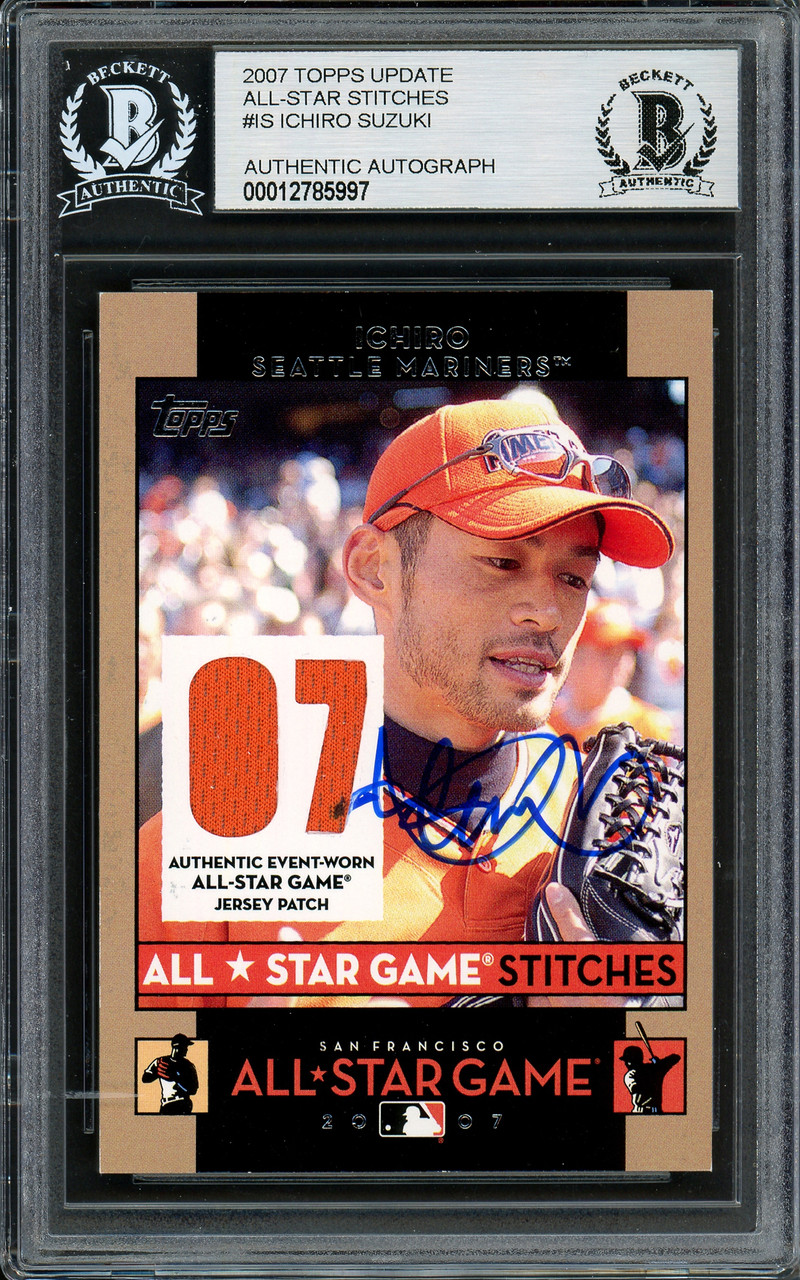 Ichiro Suzuki Autographed 2007 Topps All Star Stitches Game Worn Jersey Card  #AS IS Seattle Mariners Beckett BAS #12785997 - Mill Creek Sports