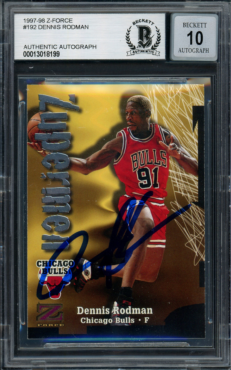 Dennis Rodman Autographed 1997-98 Skybox Premium Card #276 Chicago