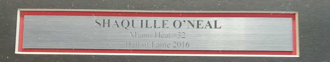 Miami Heat Shaquille Shaq O'Neal Autographed Framed Black Jersey Beckett  BAS Stock #195236