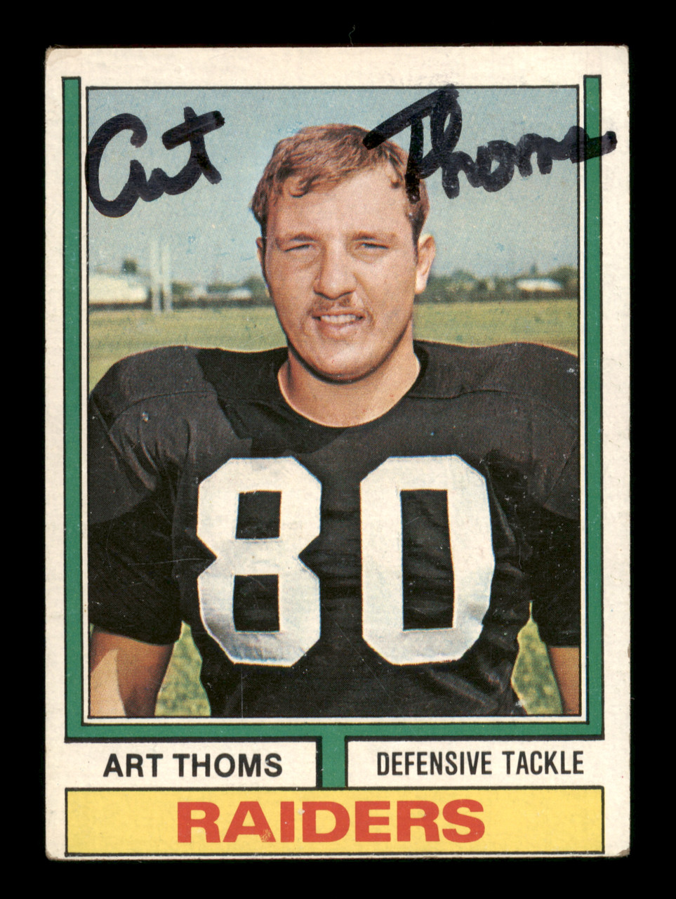 Art Thoms Autographed 1974 Topps Card #91 Oakland Raiders SKU