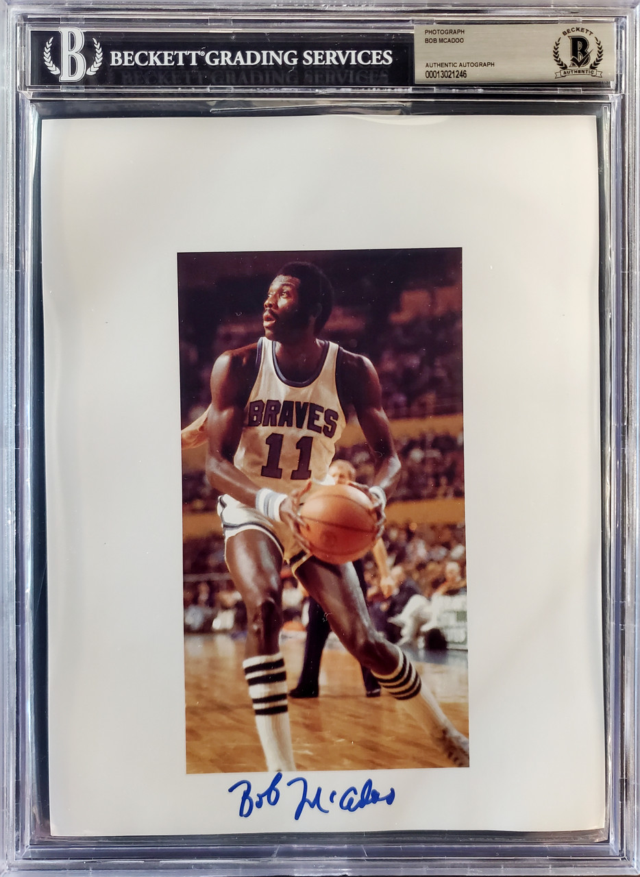 Bob McAdoo Autographed 8.5x11 Photo Sheet Buffalo Braves Beckett BAS Stock  #196062