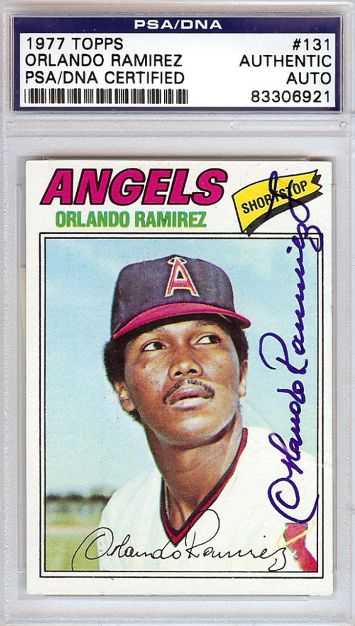 Orlando Ramirez Autographed 1977 Topps Card #131 California Angels