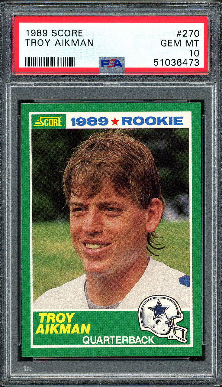 Barry Sanders Signed Oklahoma State 1989 Pro Set Football Rookie Card #494  - (PSA/DNA / Auto Grade 10)