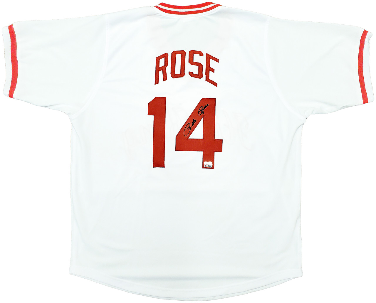 Cincinnati Reds Pete Rose Autographed White Jersey PR Holo Stock #197041