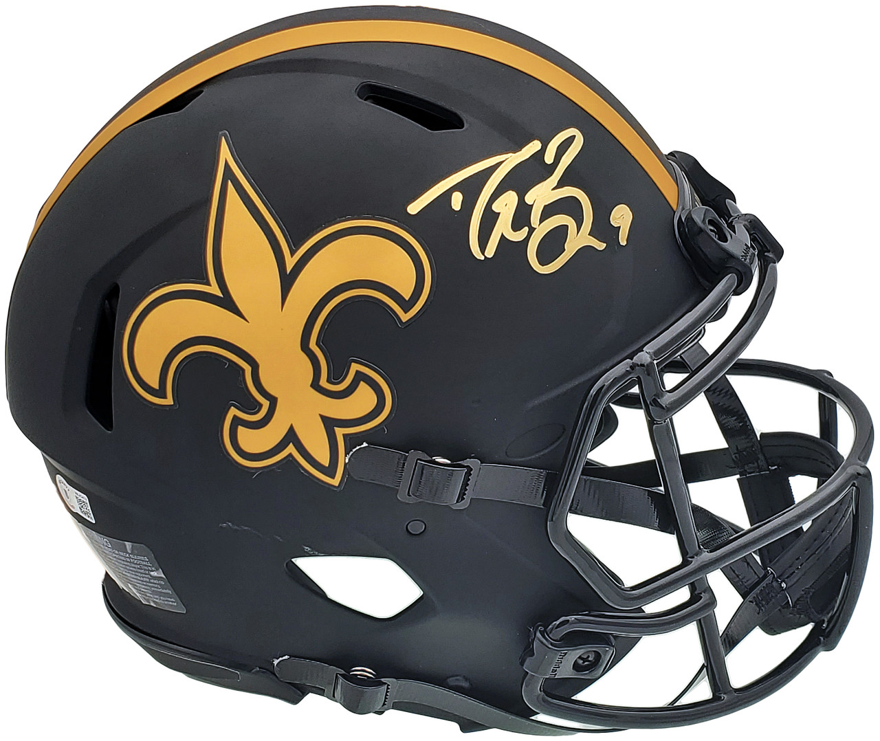 Saints Drew Brees cleats & autographed helmet.  Football helmets, New  orleans saints, New orleans