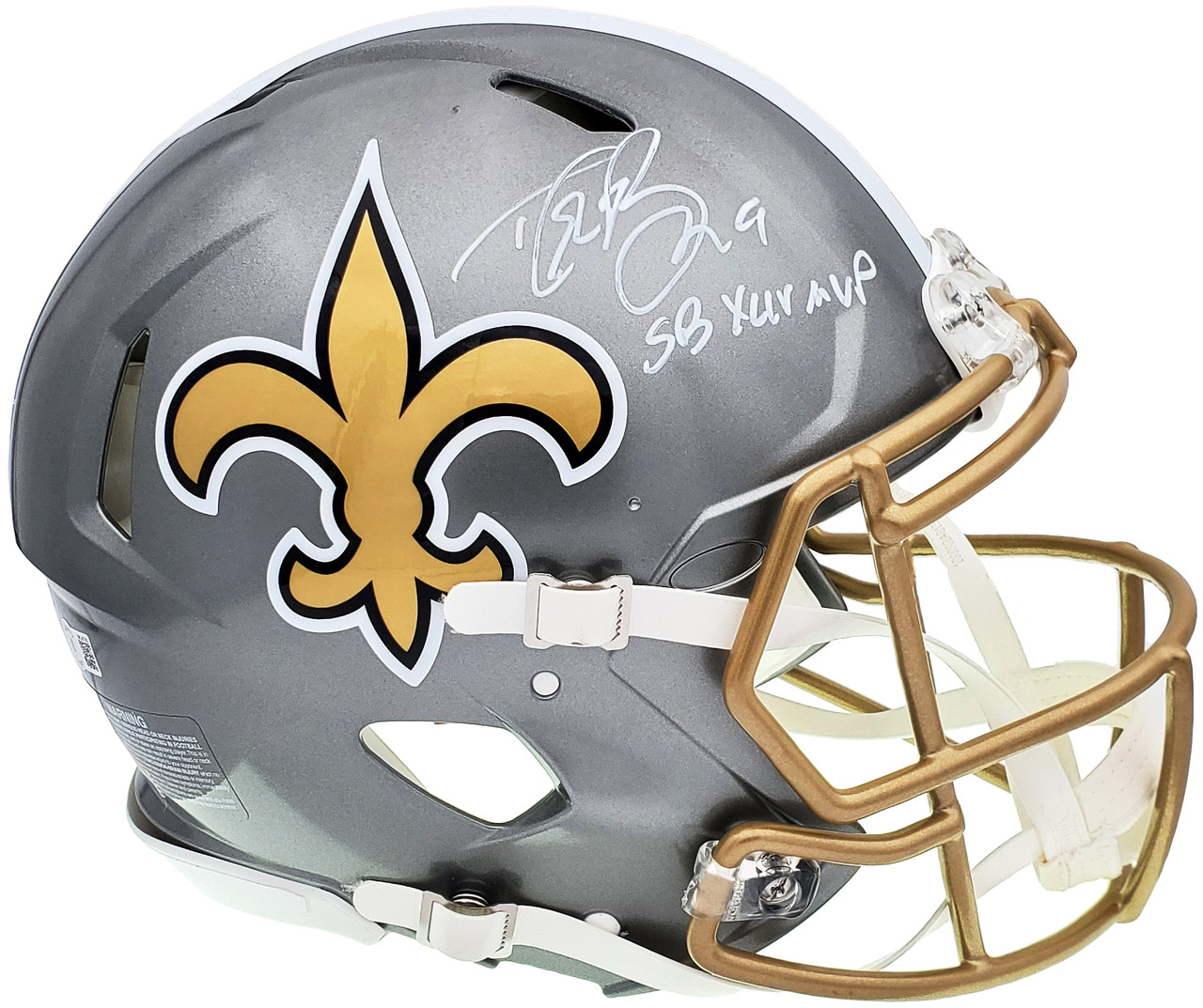 Drew Brees Autographed New Orleans Saints Flash Silver Full Size Authentic  Speed Helmet SB XLIV MVP Beckett BAS QR Stock #197103 - Mill Creek Sports