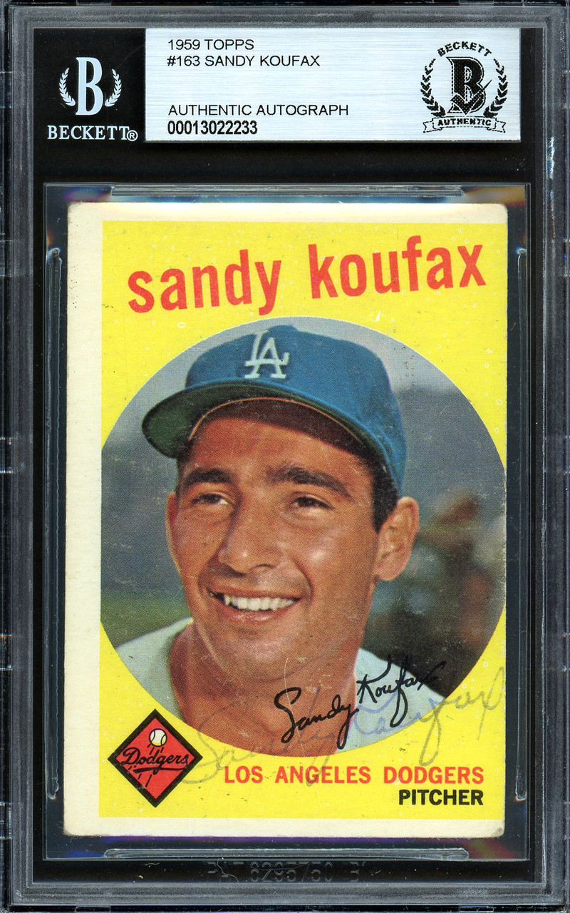 Sandy Koufax Autographed 1965 Topps Card #300 Los Angeles Dodgers Beckett  BAS #15500397 - Mill Creek Sports