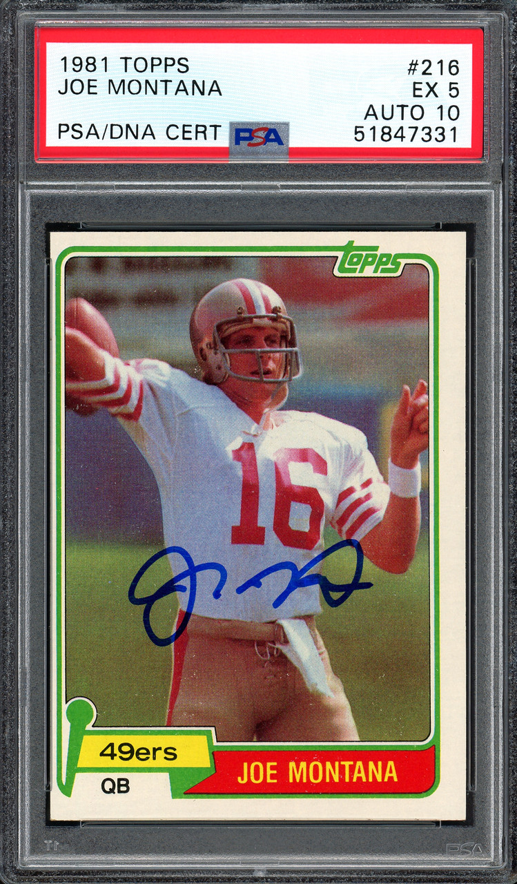 Joe Montana Autographed 1981 Topps Rookie Card #216 San Francisco