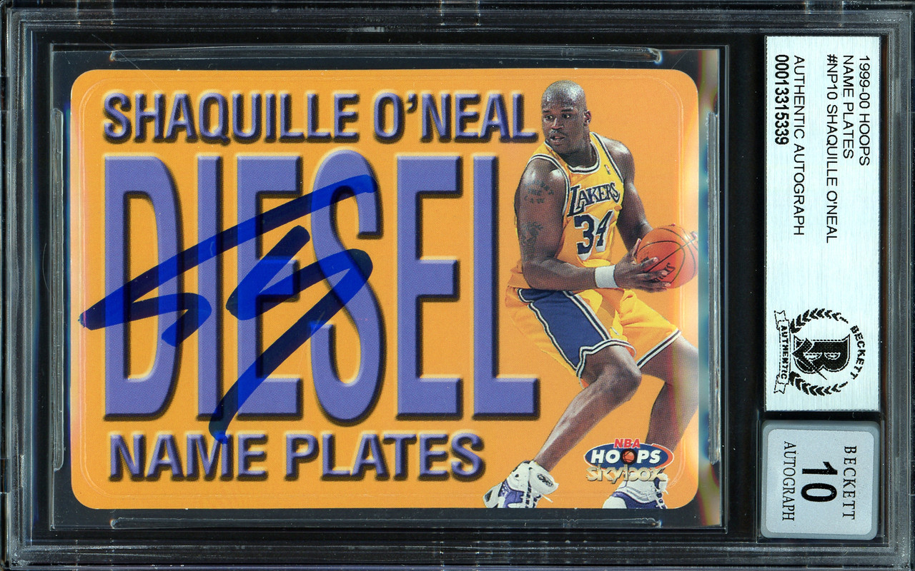 Shaquille Shaq O'Neal Autographed 1999-00 Hoops Name Plates Card #10 Los  Angeles Lakers Auto Grade Gem Mint 10 Beckett BAS #13315339