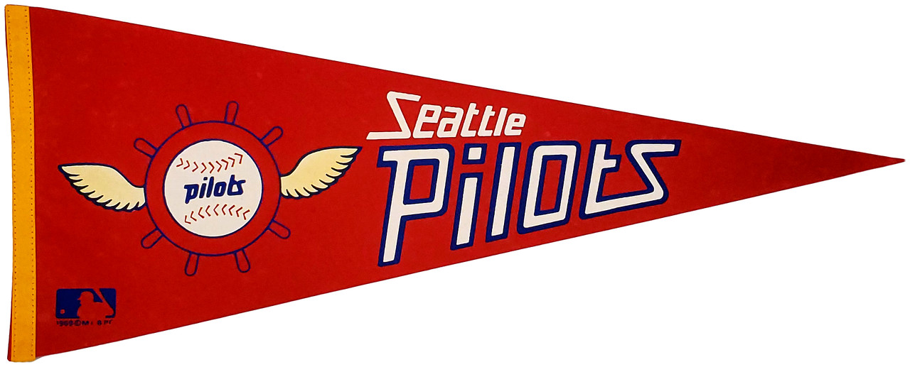 Unsigned 1969 Seattle Pilots Red Wool Pennant Stock #199253 - Mill Creek  Sports