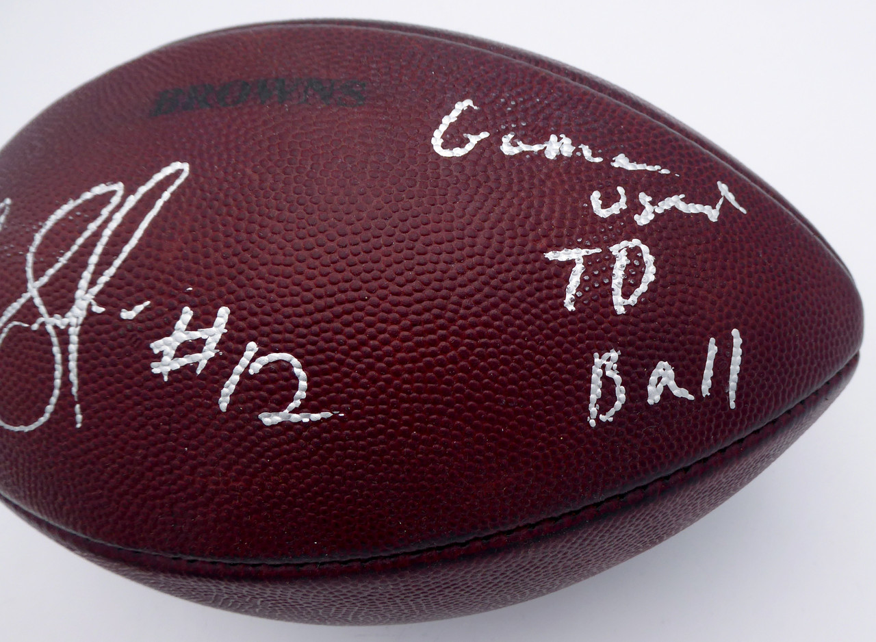 Josh Gordon Autographed Cleveland Browns Game Used Touchdown NFL Leather  Football 'Game Used TD Ball' 9-22-13 Beckett BAS #BB46418 - Mill Creek  Sports