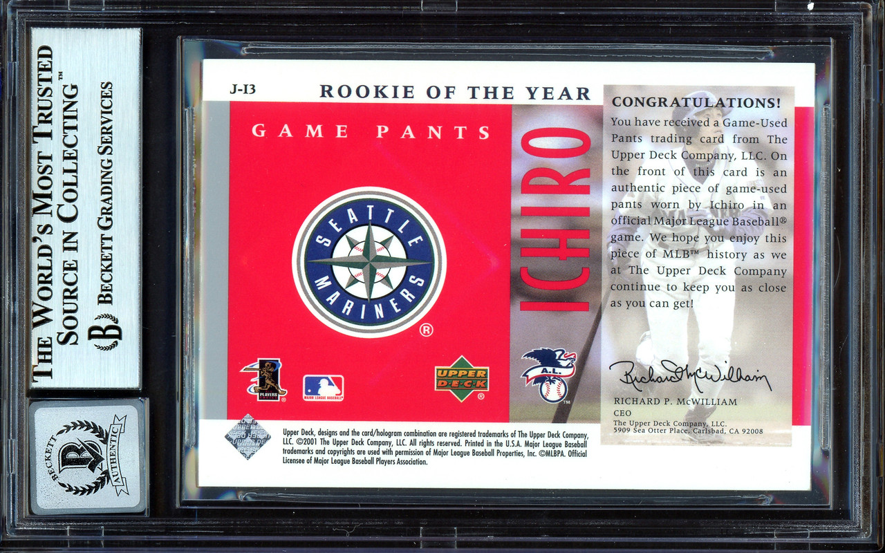 Ichiro Suzuki Autographed 2001 SP Authentic Stars of Japan Game Used Ball  Rookie Card #BB-IS