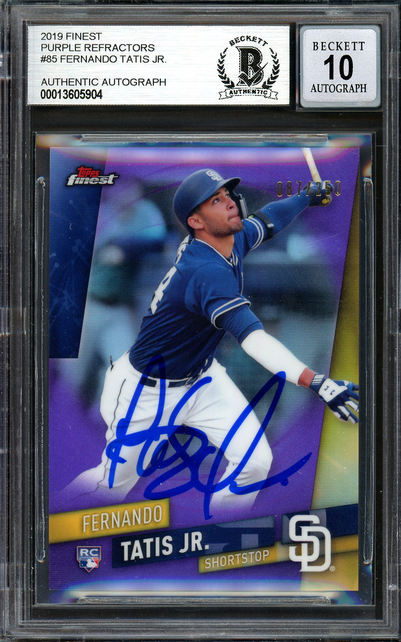 Fernando Tatis Jr. Autographed 2019 Topps Finest Purple Refractor