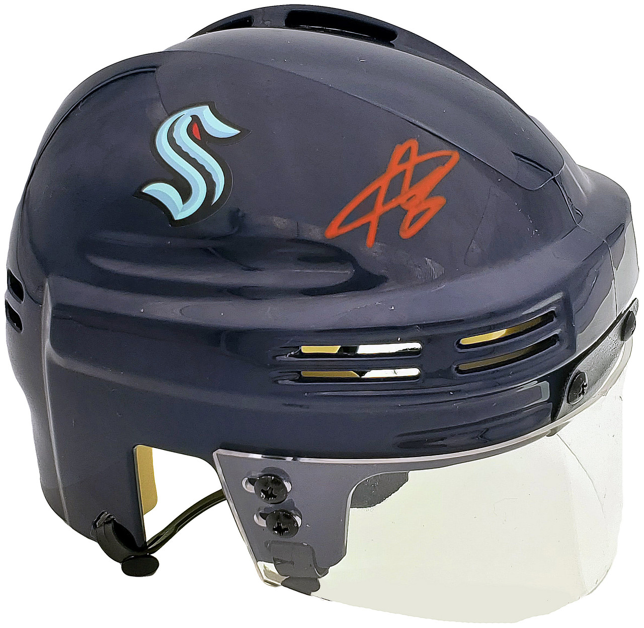Philipp Grubauer Autographed Seattle Kraken Blue Mini Goalie Mask Helmet  Fanatics Holo Stock #200293