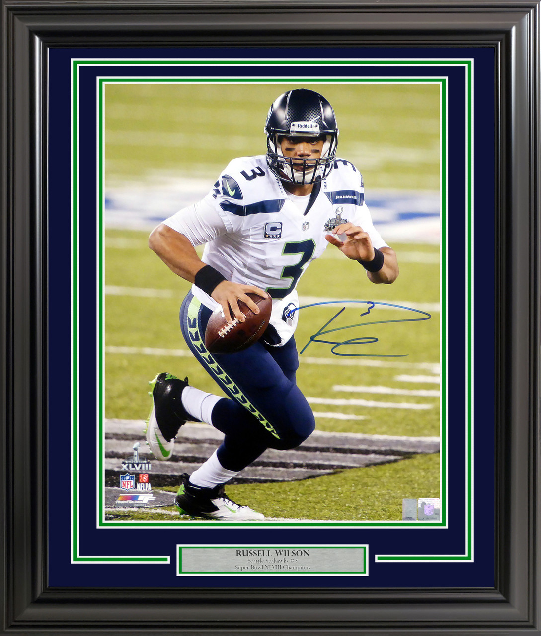 Russell Wilson Seattle Seahawks Autographed Super Bowl XLVIII Pro Football