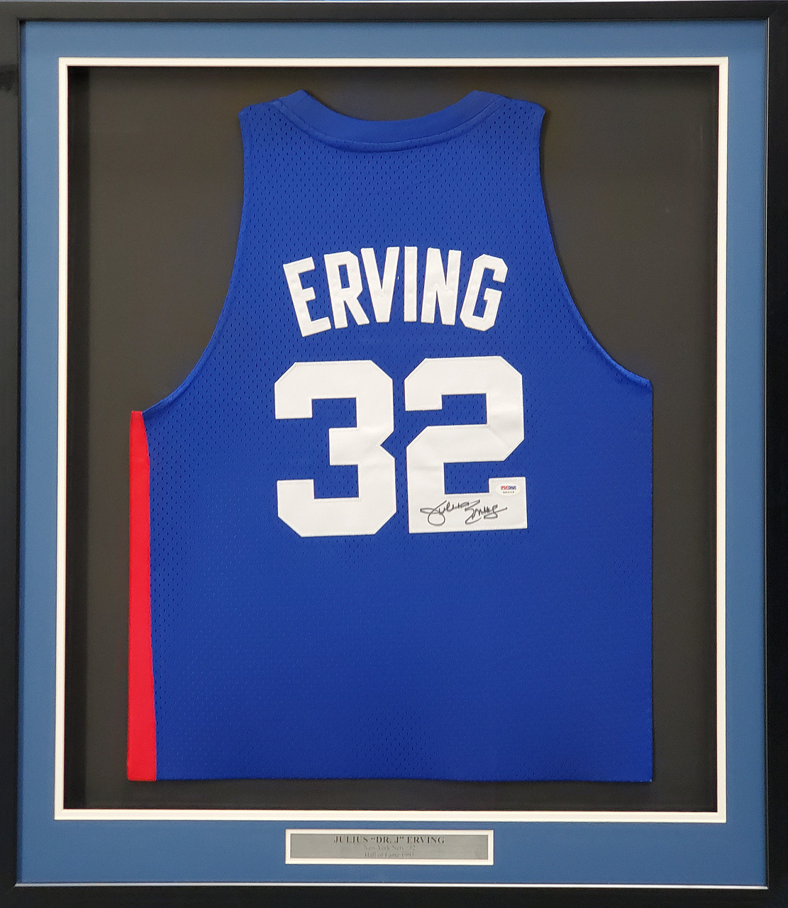 Julius Erving Autographed and Framed Philadelphia 76ers Jersey