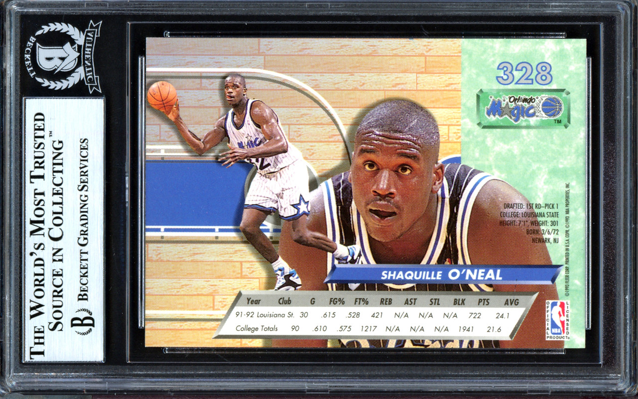 Shaquille O Neal Autographed 1992 Fleer Ultra Rookie Card PSA Certifie -  All Sports Custom Framing