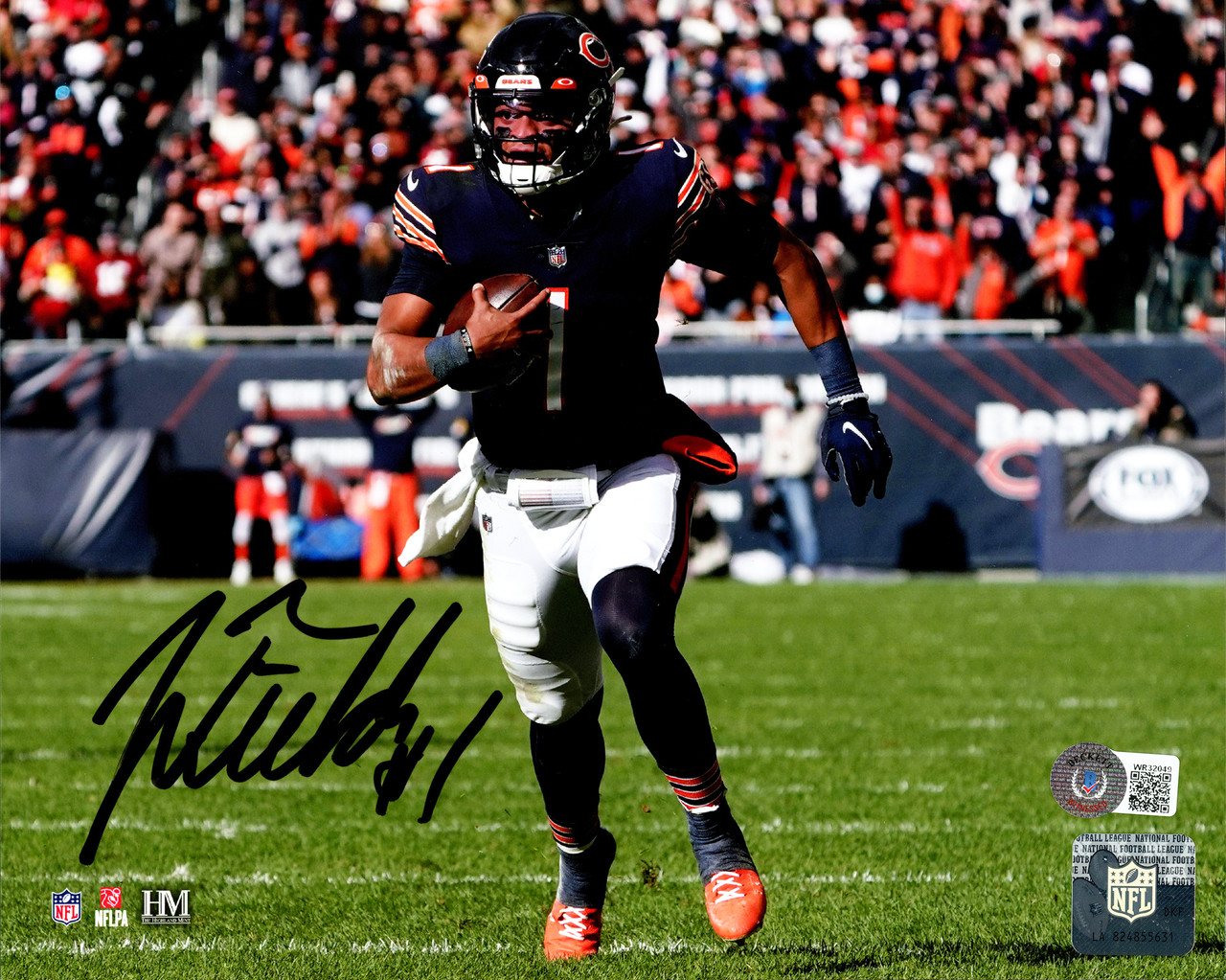 Justin Fields Autographed 8x10 Photo Chicago Bears Beckett BAS QR Stock  #200487 - Mill Creek Sports