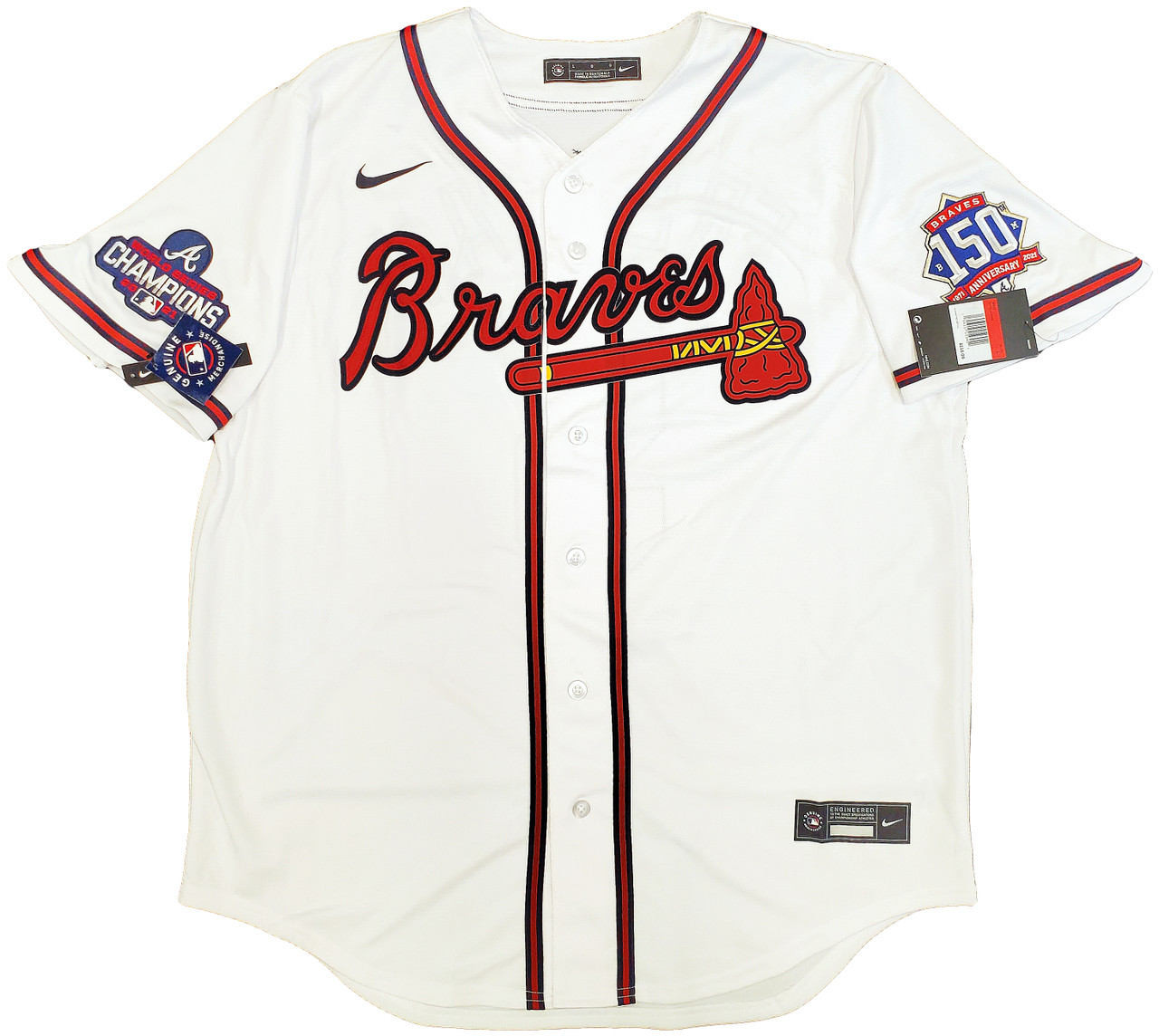 Atlanta Braves Freddie Freeman Autographed White Nike Jersey World Series  Patch Size L Beckett BAS QR Stock #200885 - Mill Creek Sports