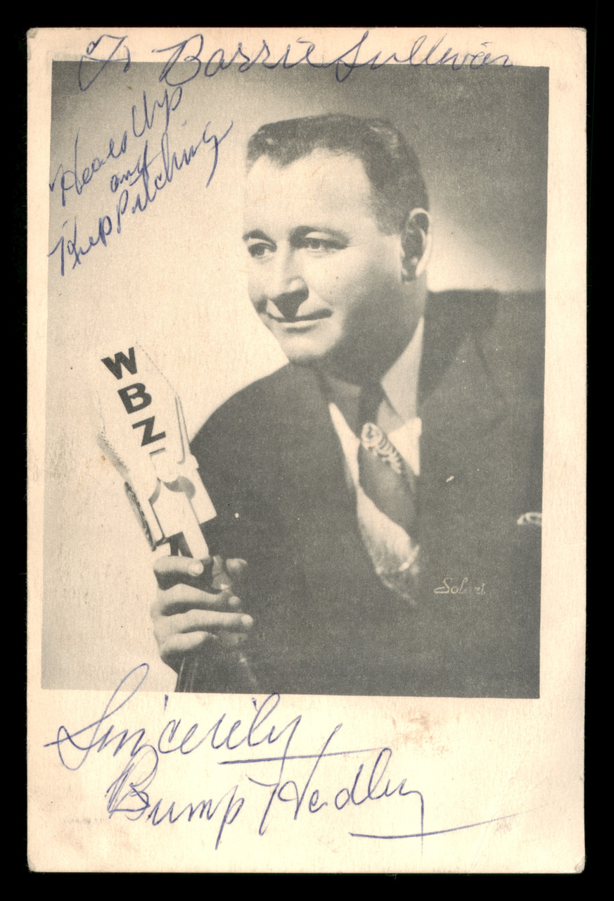 Bump Hadley Autographed 4x6 Photo New York Yankees "To Barrie" SKU