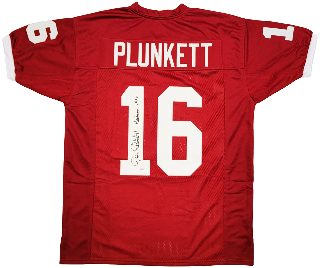 Oakland Raiders Jim Plunkett Autographed White Jersey S.B. XV MVP PSA/DNA  Stock #212670