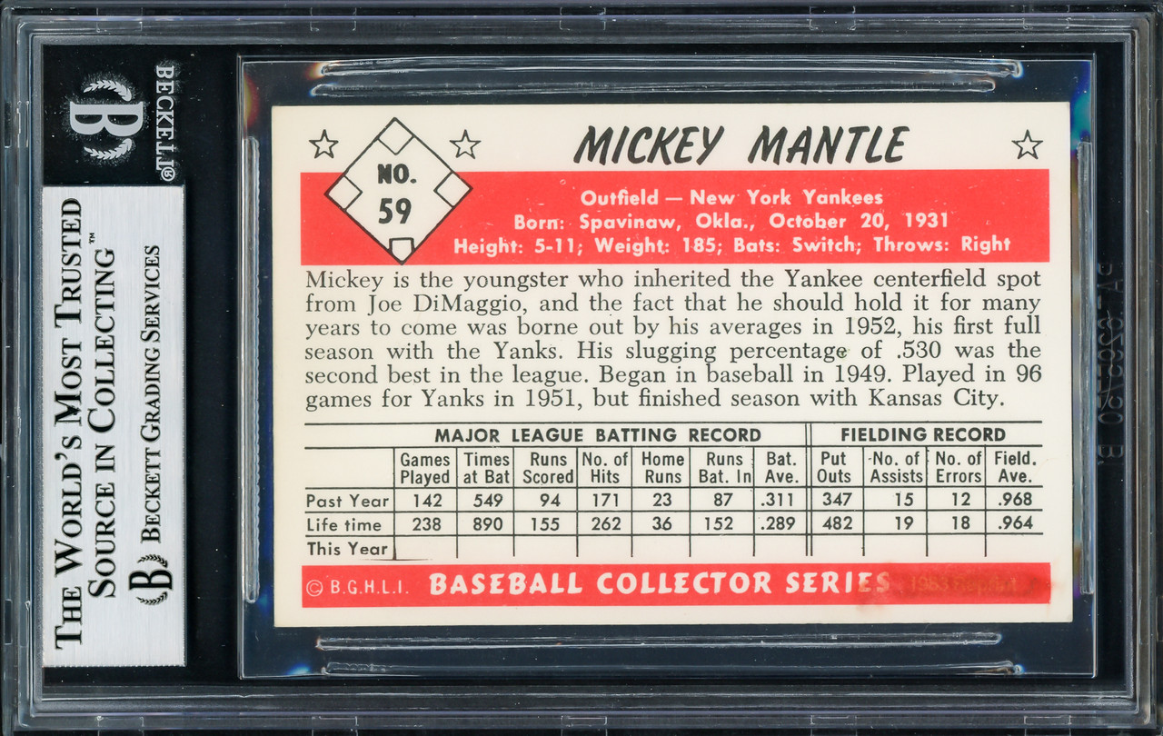 Issued by Bowman Gum Company, Mickey Mantle, Outfield, New York Yankees,  from Collector Series, series 7 (R406-7) issued by Bowman Gum