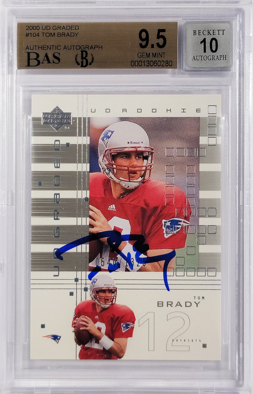 Tom Brady Autographed 2000 Press Pass Rookie Card #37 New England Patriots  PSA 8.5 Auto Grade Gem Mint 10 10 PSA/DNA #25286361 - Mill Creek Sports