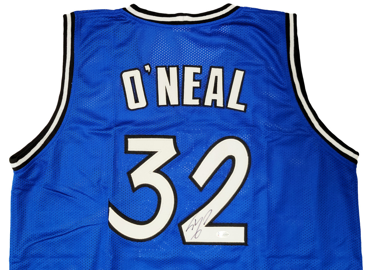 Orlando Magic Shaquille Shaq O'Neal Autographed Blue Jersey Signed on #3  Beckett BAS Stock #191130 - Mill Creek Sports