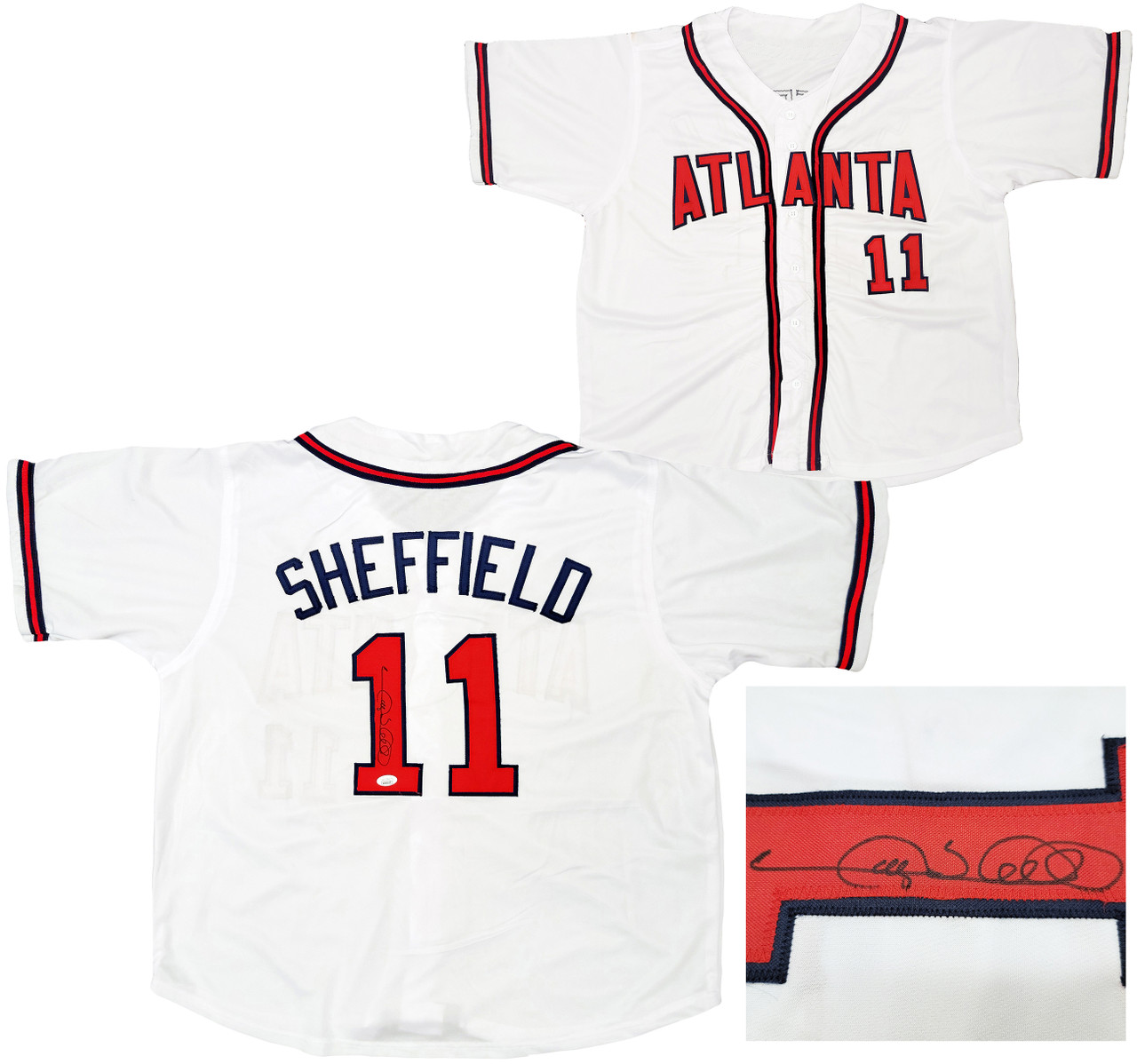 Ronald Acuna Jr Signed Atlanta Braves Red Baseball Custom Jersey JSA  Certified