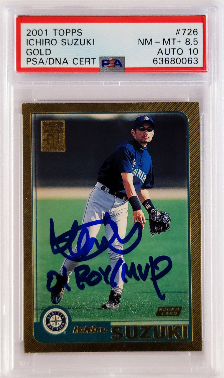  Ichiro Suzuki Rookie Card 2001 Topps #726 BGS 9 (9 9 9.5 9.5) :  Collectibles & Fine Art