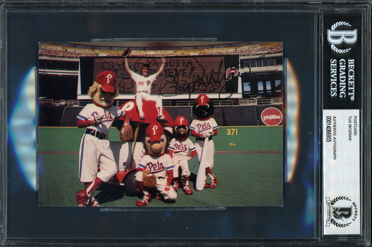 Tug McGraw Autographed 4x6 Postcard Philadelphia Phillies Signed