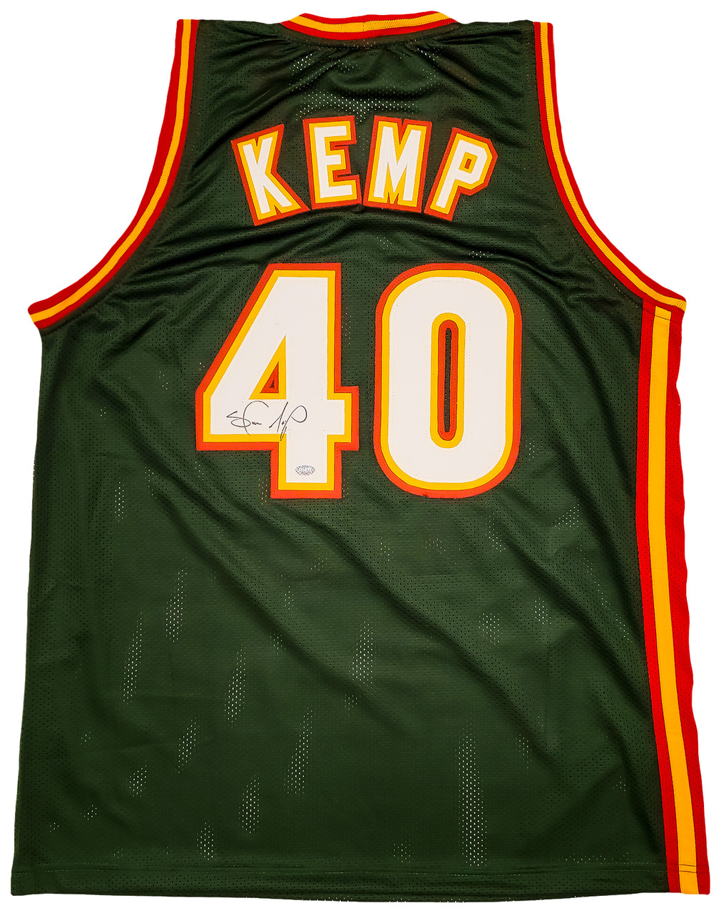 Seattle Supersonics Shawn Kemp Autographed Green Jersey MCS Holo Stock  #202427 - Mill Creek Sports