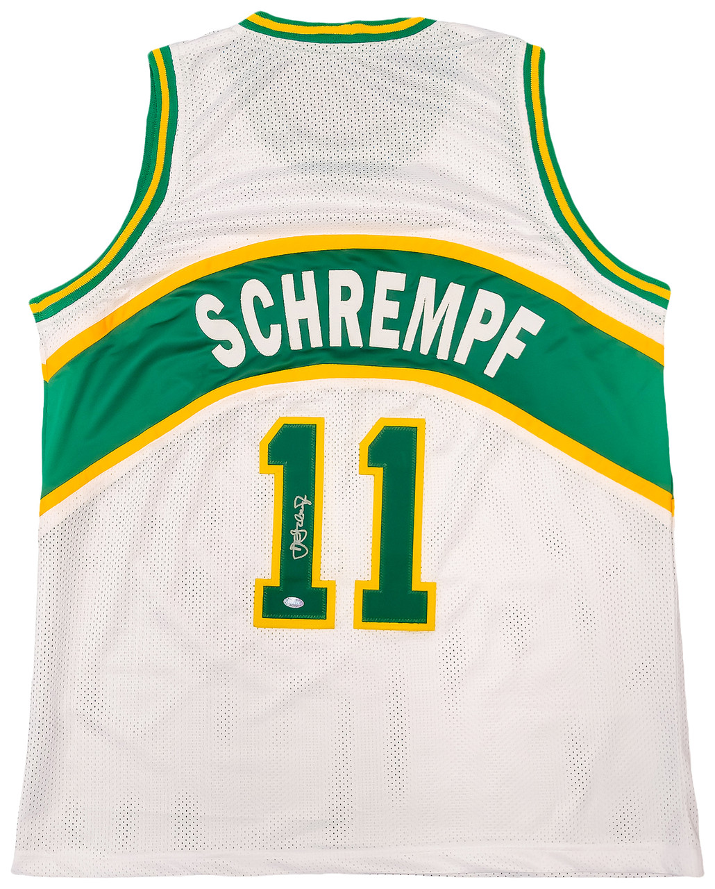 Seattle Supersonics Detlef Schrempf Autographed White Jersey MCS Holo Stock  #202422 - Mill Creek Sports