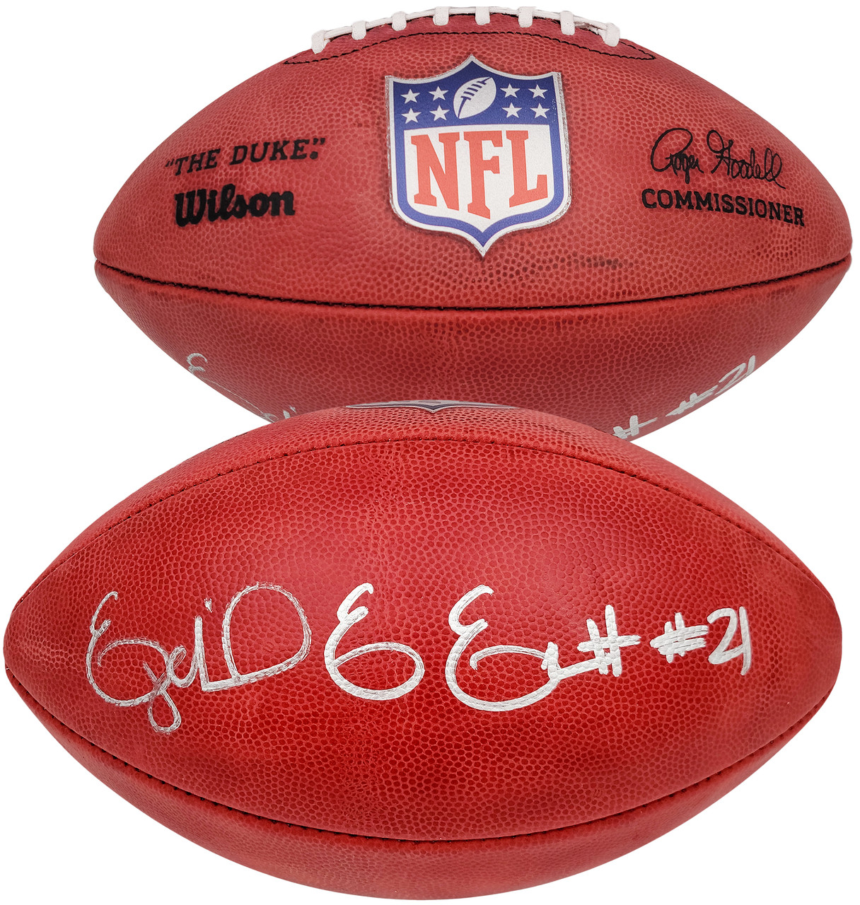 Ezekiel Elliott Autographed Official NFL Leather Football Dallas Cowboys  Beckett BAS QR Stock #203012