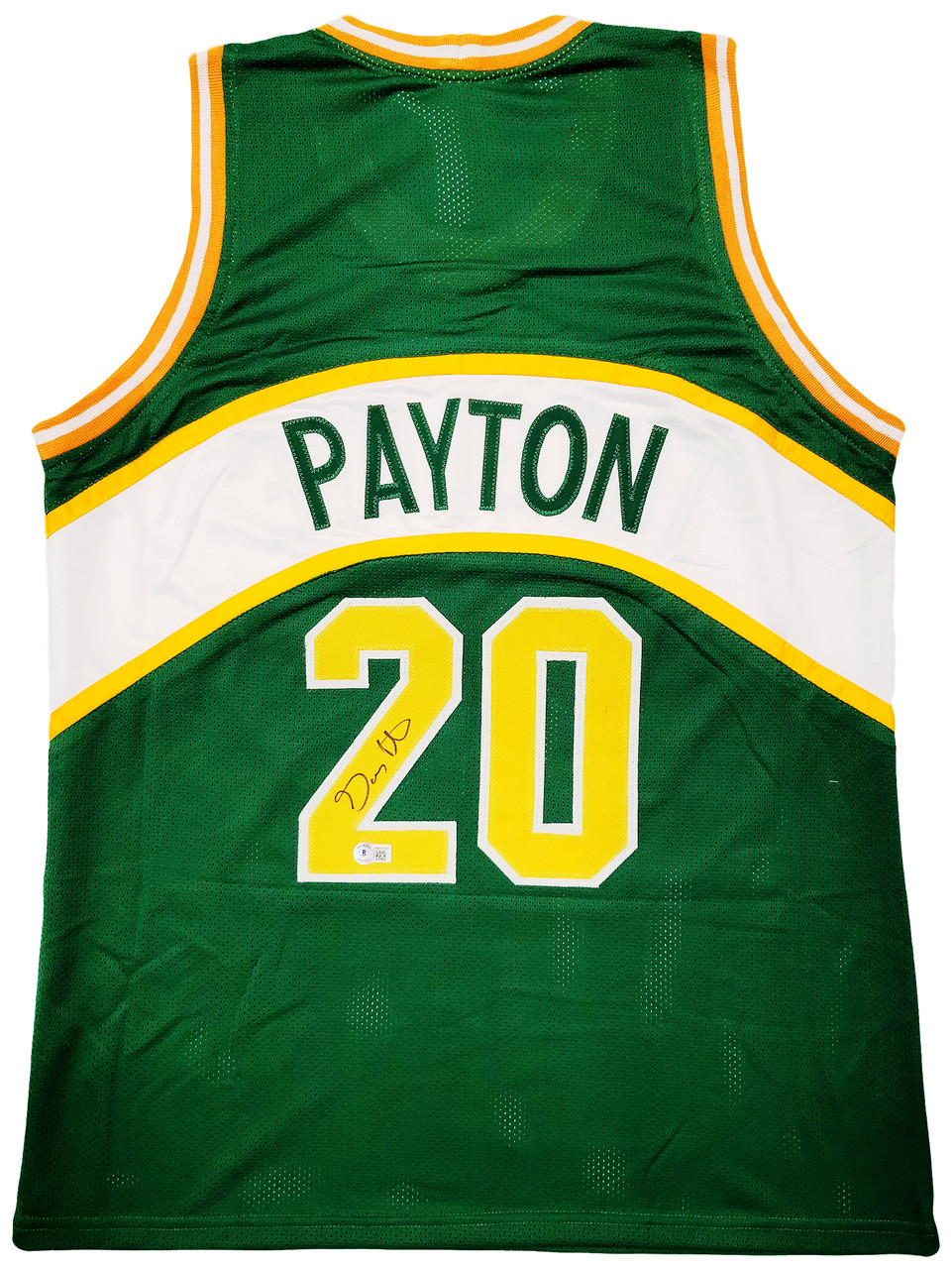 Seattle Supersonics Gary Payton Autographed Green Authentic Mitchell & Ness  Hardwood Classics Swingman Jersey NBA Top 75 Size XXXL The Glove Beckett  BAS QR Stock #203423