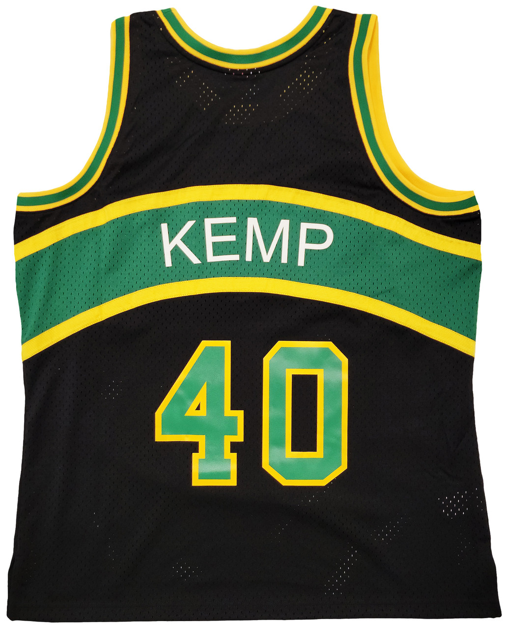 Men's Mitchell & Ness Shawn Kemp Black Seattle SuperSonics 1994-95 Hardwood  Classics Reload Swingman Jersey